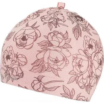 Módní doplněk LITTLE ANGEL čepice natahovací SMYK TISK OUTLAST vel.3 42-44 cm Sv.Starorůžová Pivoňky