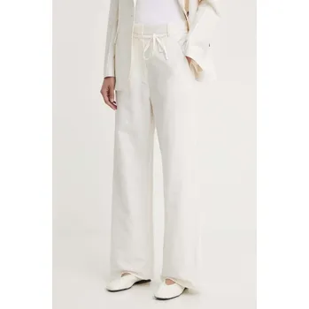 Dámské kalhoty Kalhoty s příměsí lnu Day Birger et Mikkelsen Terri - Solid Linen DAY65243313 béžová 01X, vel. 34