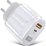 Adaptér 20W s funkcí rychlonabíjení bílý