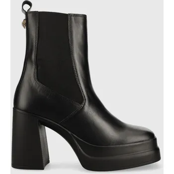 Dámská zimní obuv Kožené kotníkové boty Kurt Geiger London Stomp Heeled Chelsea 9319000109.BLK černá 99X, EUR 40