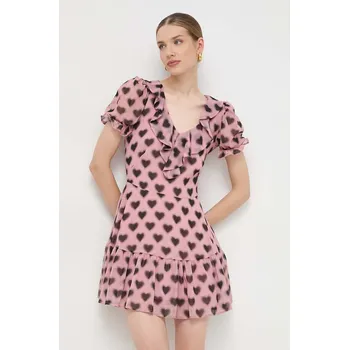 Dámské šaty Šaty Silvian Heach růžová barva, mini GPP24349VE 30X, vel. 38