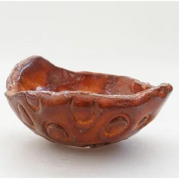 Květináč Keramická Skořápka 9 x 8,5 x 5 cm oranžová