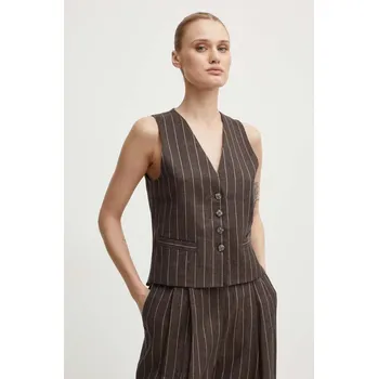 Dámská vesta Lněná vesta Day Birger et Mikkelsen Frida - Casual Linen Stripe DAY65243245 hnědá 89X, vel. 38