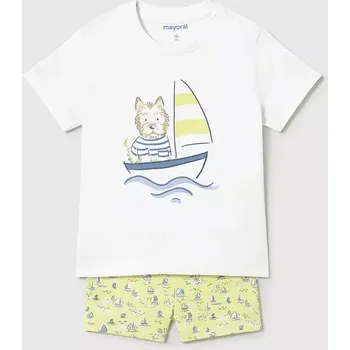 Kojenecká souprava Dětská bavlněná souprava Mayoral žlutá barva, 1648 1648.3G.Baby.PPYA 11X, vel. 74