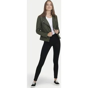 Dámská casual bunda ONLY Bunda z imitace kůže Ava 15102997 Zelená Regular Fit 36