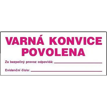 Značení Varná konvice povolena 210x87mm - samolepka