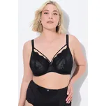 Ulla Popken, Plus size Podprsenka s kosticemi, odnímatelné ozdobné stuhy, měkké košíčky, B-F pro plnoštíhlé nadměrná velikost, 837940100-1120, černý, 85F, Nadměrné velikosti, Plus size oblečení, Oblečení pro boubelky, Oblečení pro baculky, Oblečení pro pl