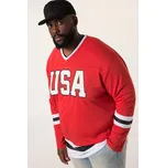 STHUGE, Plus size STHUGE trikot s dlouhými rukávy, oversize, potisk, do 8XL pro plnoštíhlé nadměrná velikost, 837125534-1456, červený, 7XL, Plus size oblečení, Oblečení pro vysoké muže, Nadměrné velikosti, Oblečení pro plnoštíhlé.