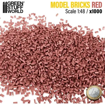 Plastikový model Miniature Bricks – keramické cihly červené 1:48 (1000 ks)