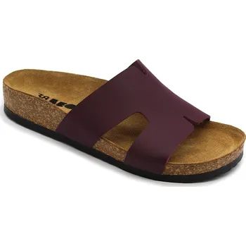 Dámská zdravotní obuv LEON 4054 Dámské korkové pantofle - Bordó Velikost: 37