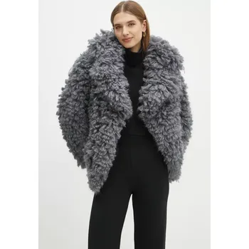 Dámský kabát Vlněná bunda Luisa Spagnoli šedá barva, přechodná, 58556 90X, vel. ONE SIZE