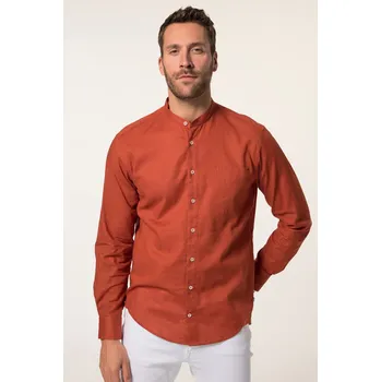 Pánská košile JP1880, Plus size Lněná košile, dlouhé rukávy, stojatý límec, Modern střih pro plnoštíhlé nadměrná velikost, 790394676-1455, oranžový, 6XL, Plus size oblečení, Oblečení pro vysoké muže, Nadměrné velikosti, Oblečení pro plnoštíhlé.