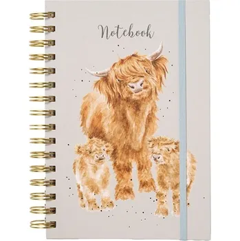 Blok Wrendale Designs Kroužkový blok Wrendale Designs "Highland Coo", A5, 90 l., linkovaný - Krávy