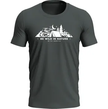 Bontis Tričko BE WILD IN NATURE - Tmavá břidlice | M