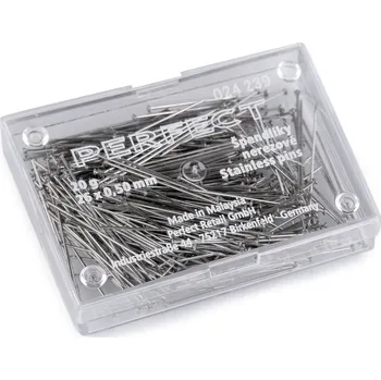 Celokovové špendlíky délka 26 mm nerezové, barva nikl