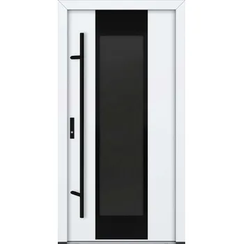 Vchodové dveře Hahn-Türke Vchodové dveře AC68 - M28, reflexní šedé sklo Barva: Bílá, Směr otevírání: Levé, Ven, Celkové rozměry: 1000x2100mm