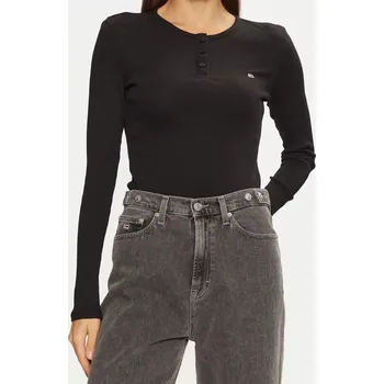 Dámské tričko Tommy Jeans černé triko, XL (Dámské tričko Tommy Hilfiger doprava zdarma)