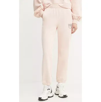 Bavlněné tepláky Pinko béžová barva, s aplikací, 104790 A2G8 104790.A2G8 02X, vel. S