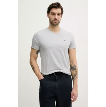 Pánské tričko Bavlněné tričko Gant šedá barva 2003186 09X, vel. XL