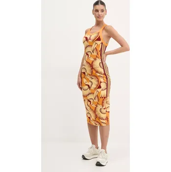 Dámské šaty Šaty adidas x Farm Rio oranžová barva, midi, JD6315 20X, vel. XXS