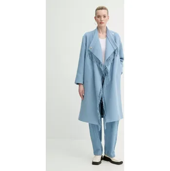 Dámský kabát Vlněný kabát IRO dámský, modrá barva, přechodný, WP137RICKY 50X, vel. 40