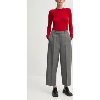 Dámské kalhoty Vlněné kalhoty Herskind Olsen šedá barva, široké, high waist, 5329140 90X, vel. 34