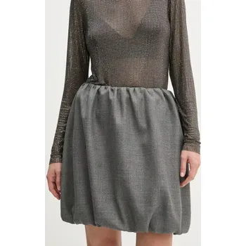 Dámská sukně Vlněná sukně Herskind Evans šedá barva, mini, 5391140 90X, vel. 36