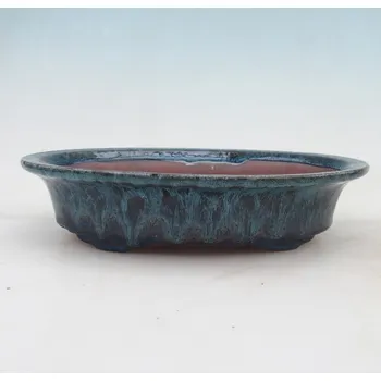 Květináč Bonsai miska 21 x 14 x 5 cm modrozelená