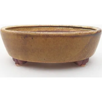 Květináč Keramická bonsai miska 12,5 x 10 x 4 cm zelená