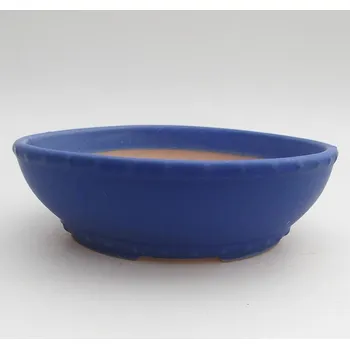 Květináč Keramická bonsai miska 17,5 x 17,5 x 5 cm modrá 141560