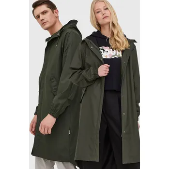 Pánská softshellová bunda Nepromokavá bunda Rains 18140 Fishtail Parka zelená barva, přechodná 18140.03 78X, vel. XS