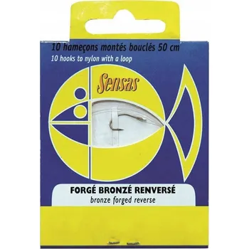 Rybářský háček Háčky zemní, splávkové, s návazcem a otřepem Sensas Forge Bronze Renverse 10 ks