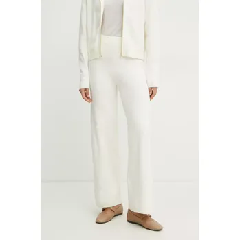 Dámské kalhoty Kalhoty Marella UGHETTA2 dámské, béžová barva, jednoduché, high waist, 2513331011200 01X, vel. M