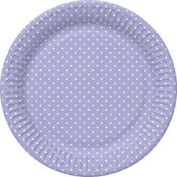 Talíř Papírový talíř malý - White Dots on Lavender