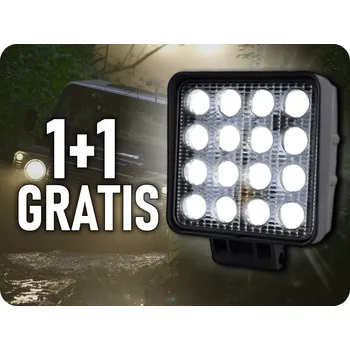 Přídavný světlomet Led Epistar Pracovní Světlo 48W, 3071Lm, 12/24V, Ip67, 1+1 ZDARMA! [L0081]