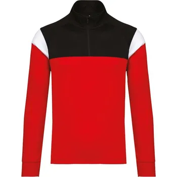 Pánská mikina PROACT PA 387 tréninková mikina s 1/4 zipem Barva: červená/černá, Velikost: 3XL