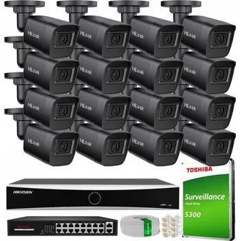 Bezpečnostní kamera Sada domácího monitoringu s 16 venkovními IP kamerami IPC-B141H-C BLACK 4MPx IR20