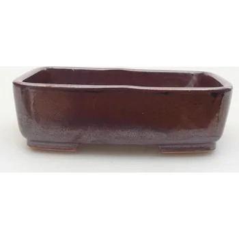 Květináč Keramická bonsai miska 15 x 11,5 x 5 cm hnědá