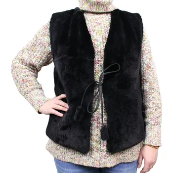 Dámská vesta Sikora Dámská kožešinová vesta oboustranná černá L