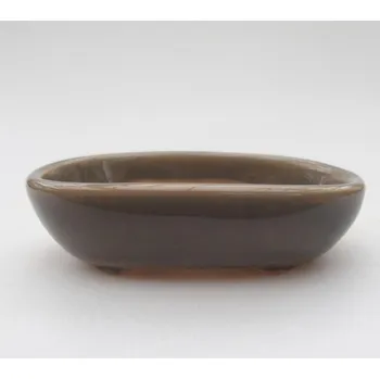 Květináč Keramická bonsai miska 9,5 x 6 x 2,5 cm šedá