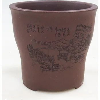 Květináč Bonsai miska 10,5 x 10,5 x 10 cm hnědá