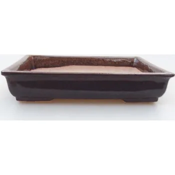 Květináč Keramická bonsai miska 12 x 9,5 x 2,5 cm hnědá