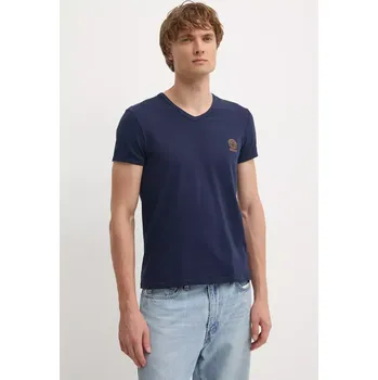 Pánské tričko Tričko Versace tmavomodrá barva, s potiskem, AUU01004 1A10011 AUU01004.1A10011 59X, vel. L