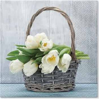Papírový kapesník Ubrousky PAW TETE L (20ks) Tulips in the Basket