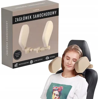 Polštář OPĚRKA HLAVY DO AUTA PRO POHODLÍ POLŠTÁŘ NA CESTY BÉŽOVÁ