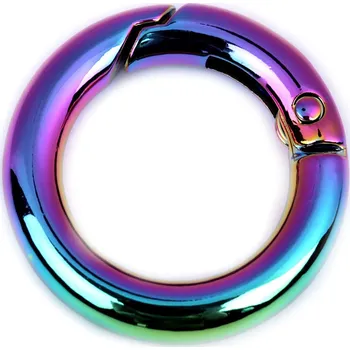 Karabina kulatá na kabelky / kroužek na klíče duhová Ø18 mm Varianta: multikolor, Balení: 10 ks