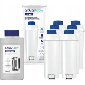 Kávovar AquaFloow Odvápňovač pro kávovar + 6x filtr do vody pro kávovary Delonghi, náhrada