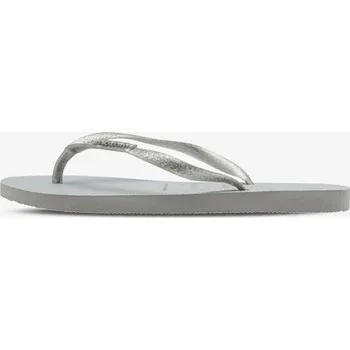 Dámské žabky Havaianas SLIM LOGO METALLIC GREY EUR 35-36