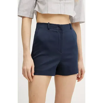 Dámské kraťasy Kraťasy Patrizia Pepe dámské, tmavomodrá barva, hladké, high waist, 8P0698 A543 8P0698.A543 59X, vel. 42