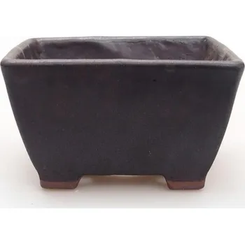 Květináč Keramická bonsai miska 9,5 x 9,5 x 5,5 cm černá